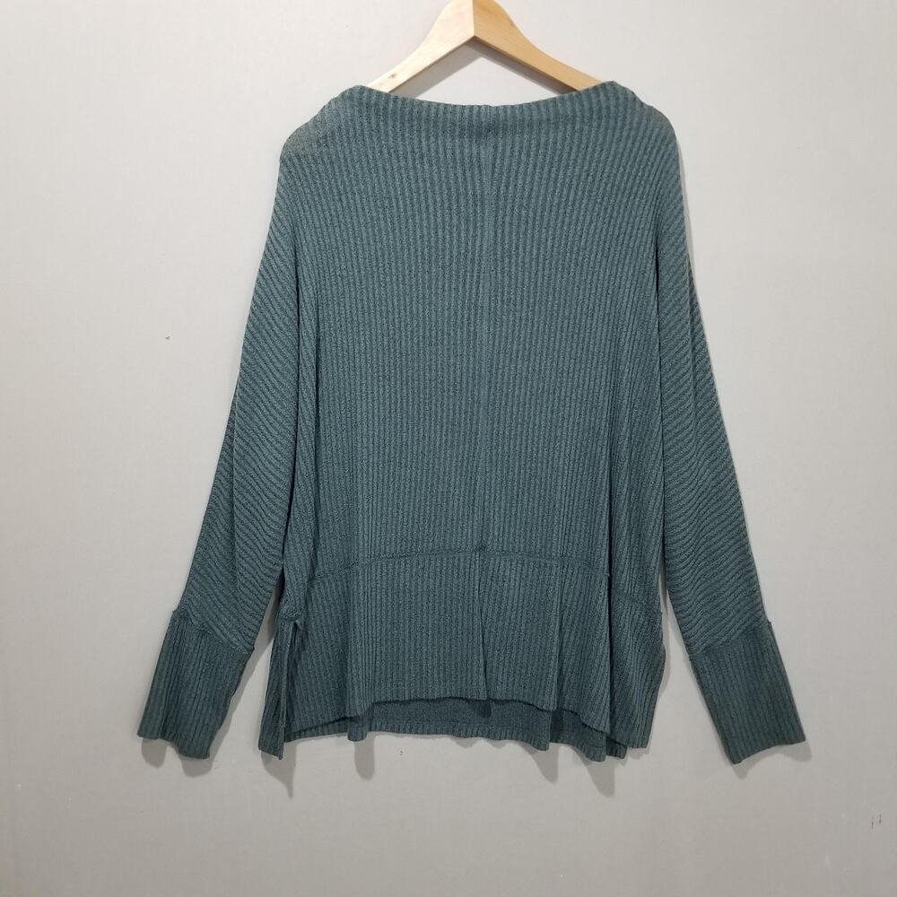 Maurices Sweater Womens XXL Green Ribbed Knit Dolman Sleeve Oversized Tunic - Picture 2 of 6